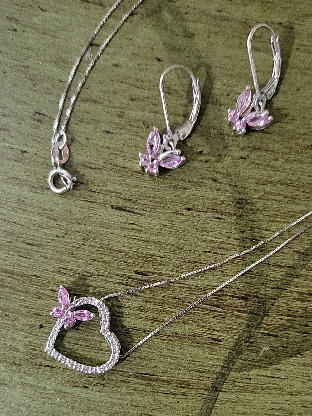 10k Pink Sapphire Set - Picture 8 of 8